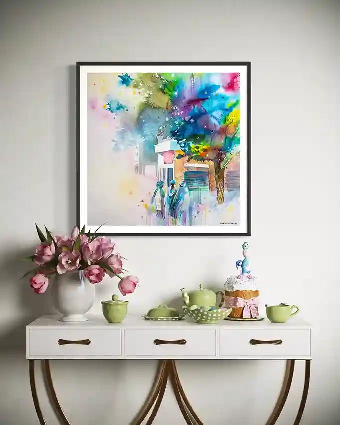 Unwritten History art print displayed in modern interior design setting - perfect home decor piece